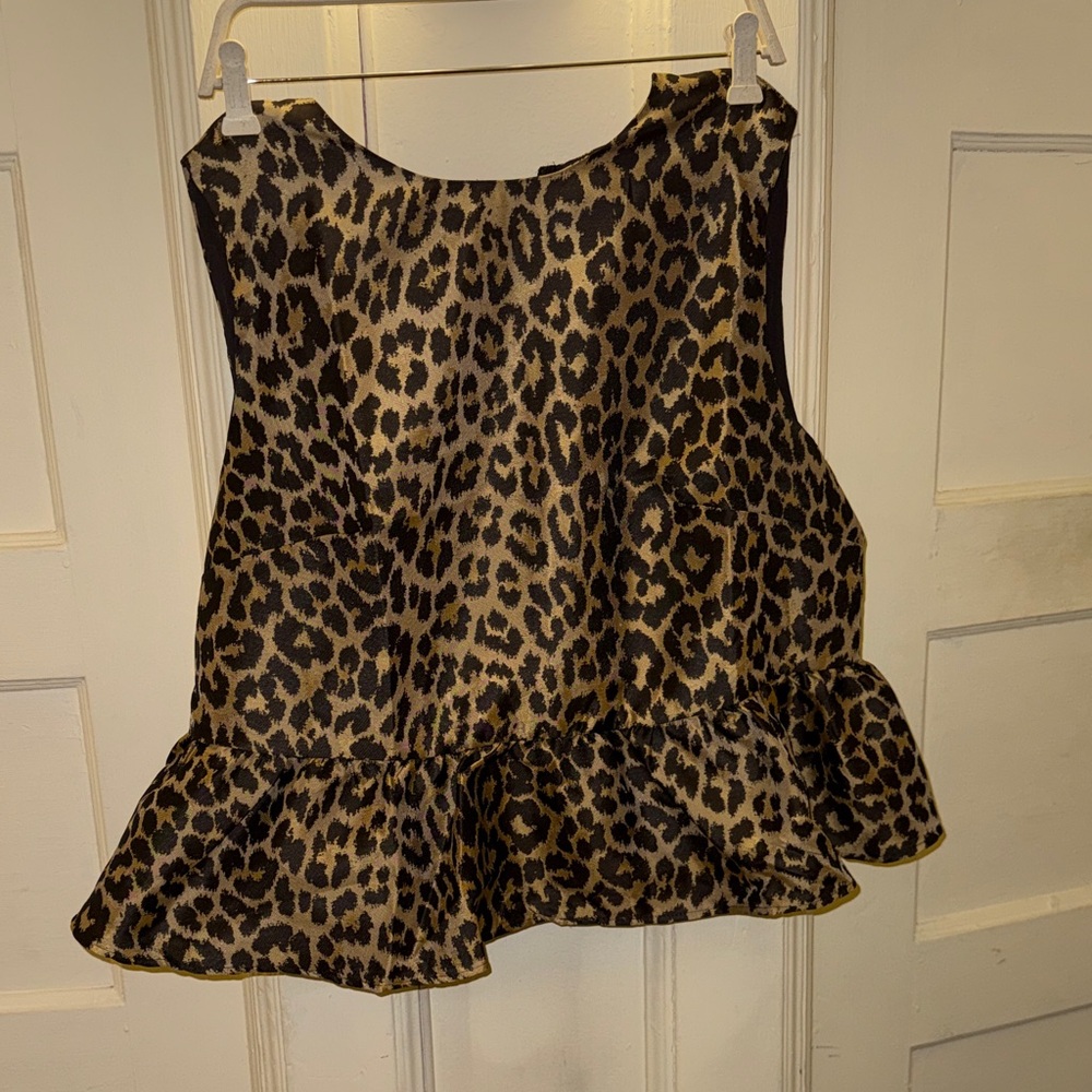 H&M Animal Print Ruffle Blouse